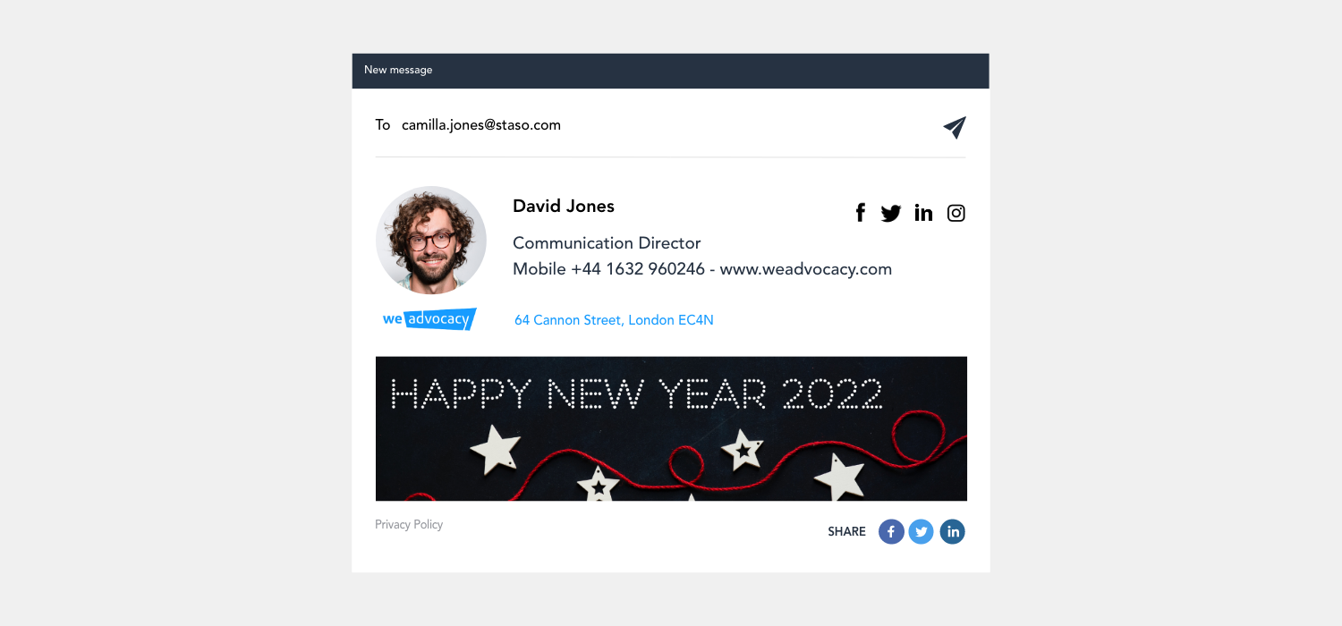 Signature email - Happy New Year banner